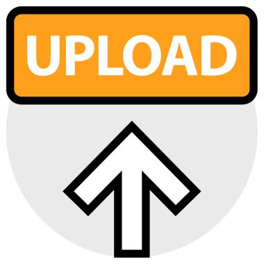 Düz biçim vektör illüstrasyonunda simge yükle 