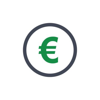 Avro para birimi ikonu vektör illüstrasyonu 