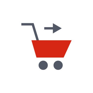 Alışveriş arabası ikon vektör illüstrasyonu