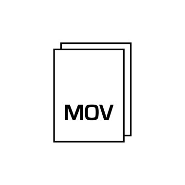 Mov veri dosya simgesinin vektör illüstrasyonu