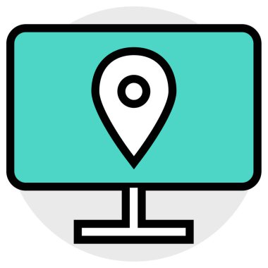 GPS ve konum simgesi vektör çizimi   