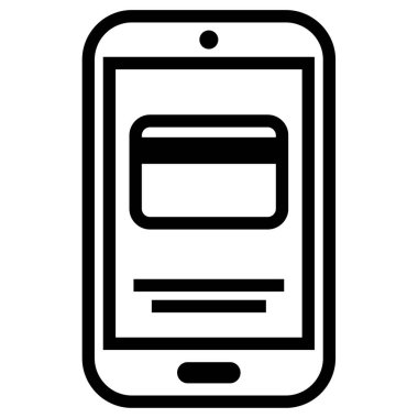 Beyaz arkaplanda izole akıllı telefon simgesi, vektör illüstrasyonu 