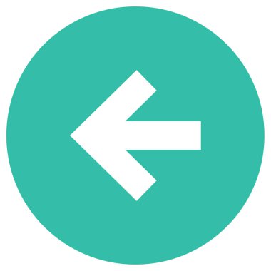 Sol ok düz vektör simgesi 