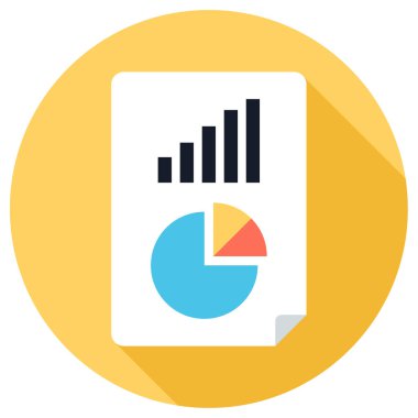 Pasta grafiği basit simgesi, vektör çizim