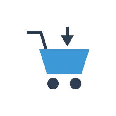 Alışveriş arabası ikon vektör illüstrasyonu