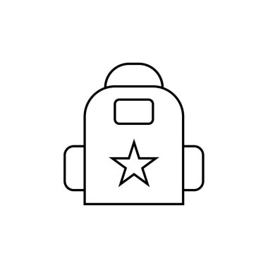 Sırt çantasının siyah çizgi simgesi 