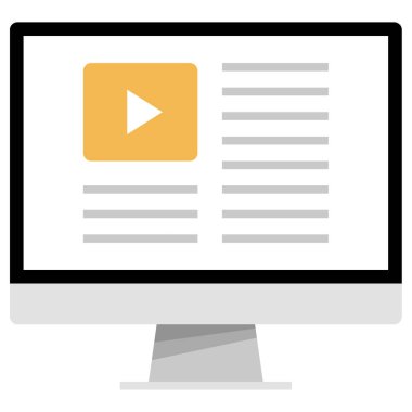 çevrimiçi video simgesi vektörü 