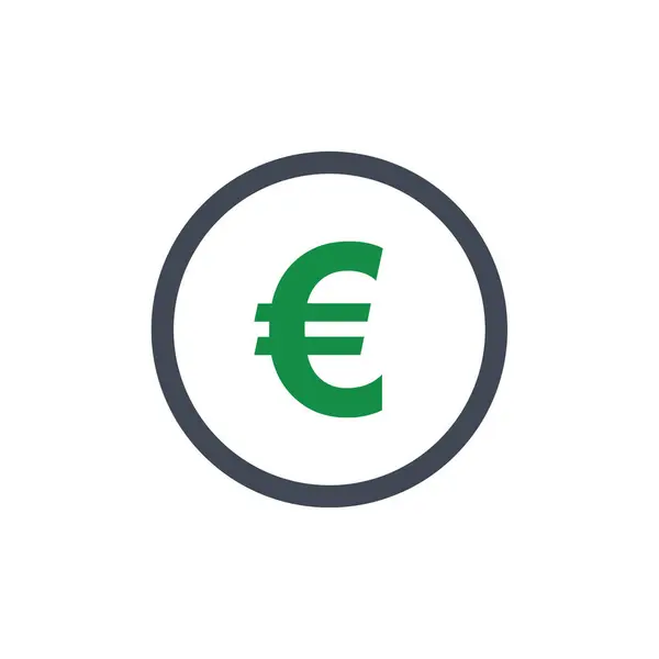Euro Pénznem Ikon Vektor Illusztráció — Stock Vector