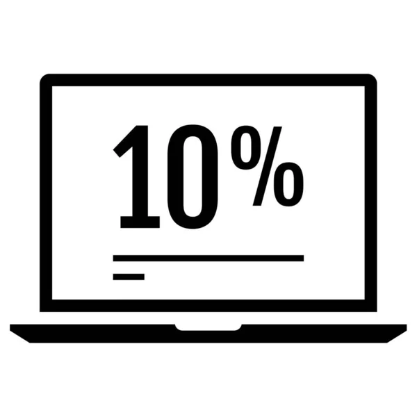 Ten Percent Discount Simple Web Icon Illustration — Stock Vector