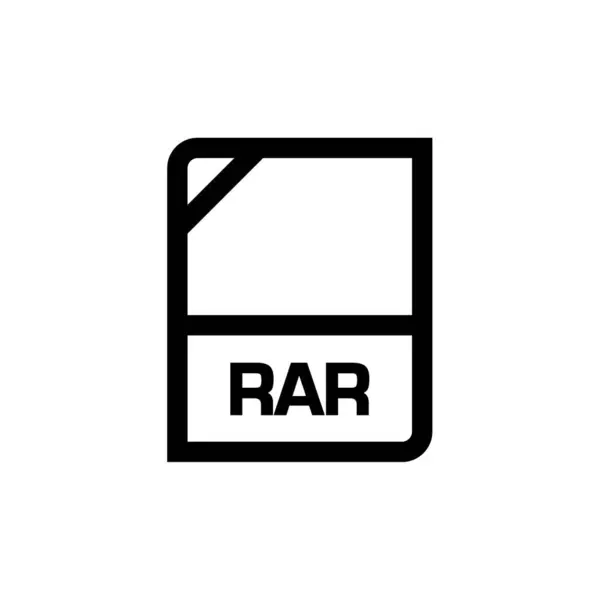 Rarファイル形式のアイコンベクトル図シンプルなデザイン — ストックベクタ