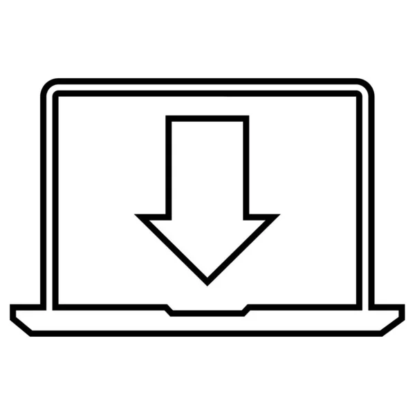 Flèche Télécharger Icône Téléchargement Dans Style Contour — Image vectorielle