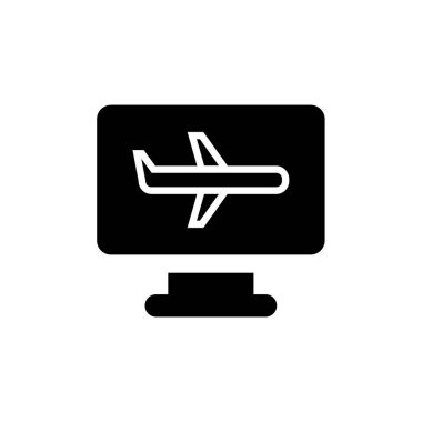 Uçak simgesi. Uçak uçuşu. seyahat konsepti çizimi beyaz arkaplanda izole edildi