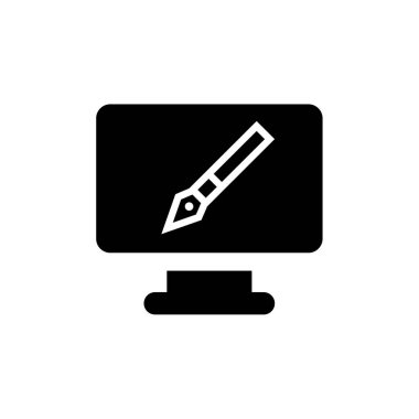 Beyaz arka plan üzerinde dizüstü bilgisayar simgesi 