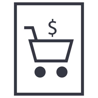 Alışveriş arabası simgesi, vektör illüstrasyonu