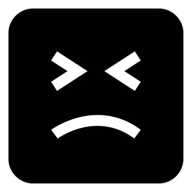 Web, vektör illüstrasyonu için üzgün emoji çizgisi simgesi 