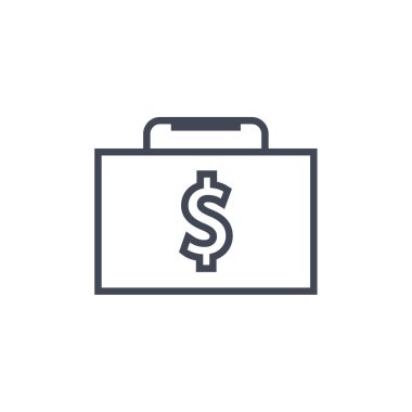 para çantası simgesi vektörü beyaz arkaplanda izole edildi, dolar şeffaf işareti, çizgi ve doğrusal öge, logo,