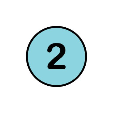 iki numaralı simge vektör illüstrasyonu 