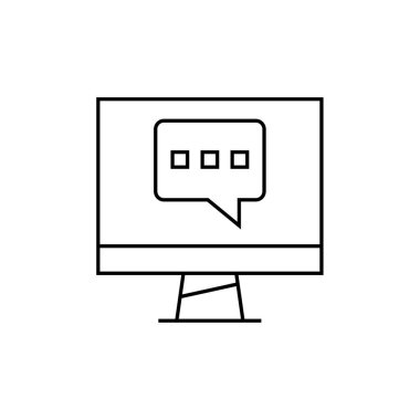 Sohbet simgesi vektörü beyaz arkaplanda izole edildi, Metin Mesajlaşma işareti  