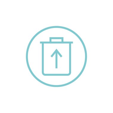 Çöp kutusu, çöp simgesi basit vektör illüstrasyonu