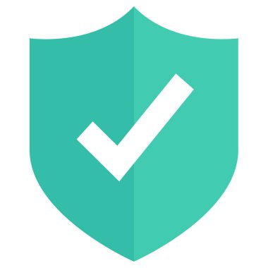 Kalkan ikon vektör resimlerini kontrol et 