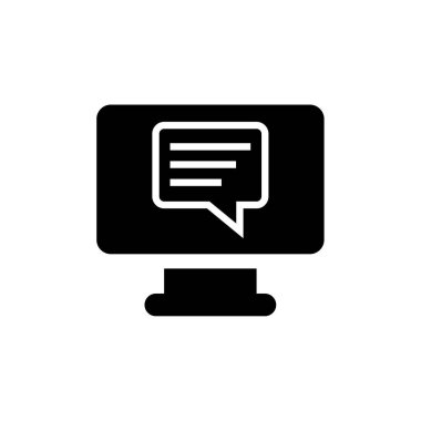 Sohbet simgesi vektörü beyaz arkaplanda izole edildi, Metin Mesajlaşma işareti  