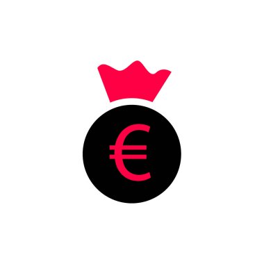 Euro işareti simgesi, vektör illüstrasyonu basit tasarım 