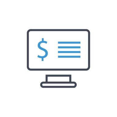 Bilgisayar simgesi vektörü beyaz arkaplanda izole edildi, bilgisayar monitörü işareti, teknoloji işareti ve sembol 