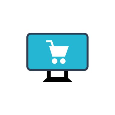 Alışveriş arabası ikon vektör illüstrasyonu