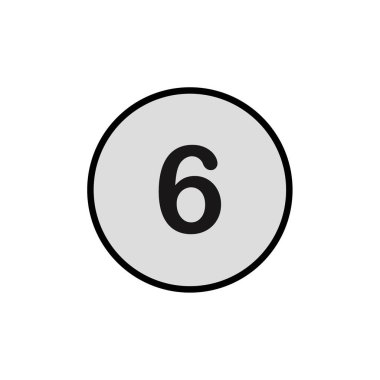 number 6 icon. flat vector illustration            
