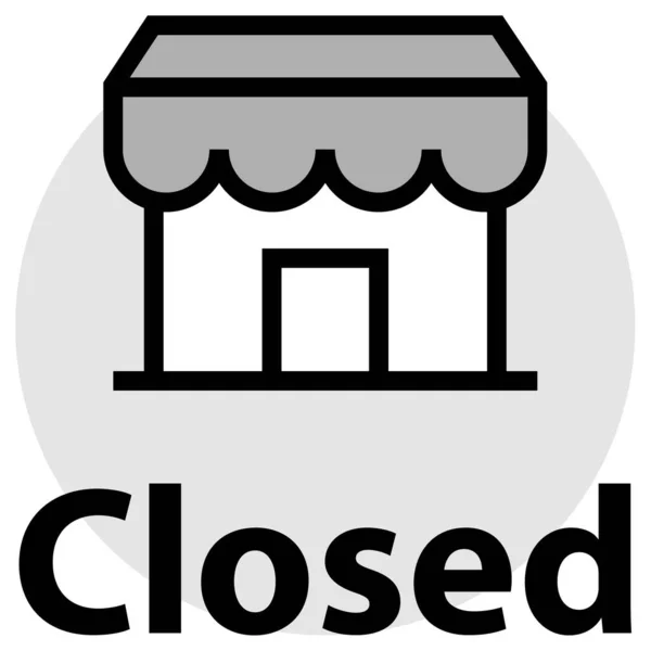 Icono Tienda Cerrada Estilo Esquema — Archivo Imágenes Vectoriales