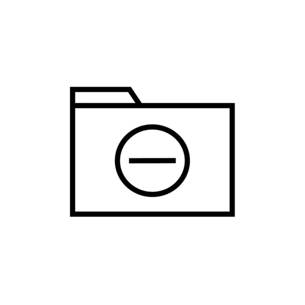 Signo Negativo Icono Carpeta Archivo Ilustración Plana Simple Minimalista Símbolo — Archivo Imágenes Vectoriales