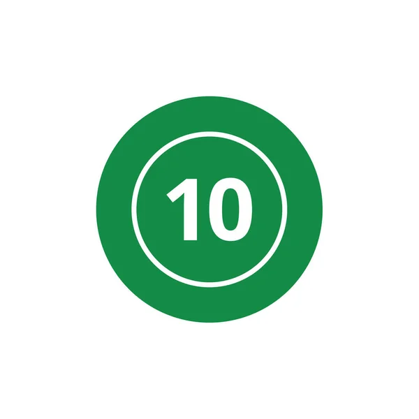 Number Ten Icon Vector Illustration — Stock Vector