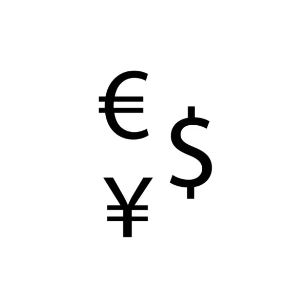 Icona Dei Simboli Monetari Illustrazione Vettoriale — Vettoriale Stock