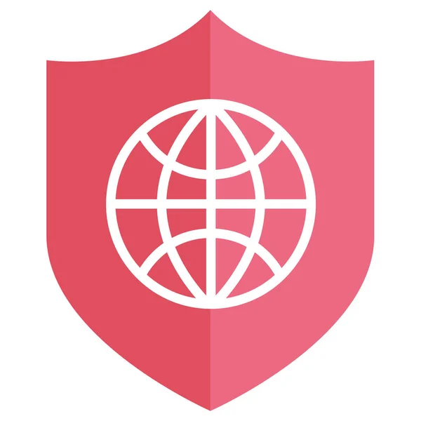 Seguridad Global Icono Vector Plano — Archivo Imágenes Vectoriales