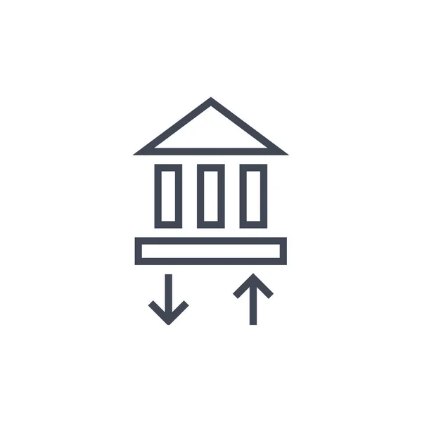 Ikona Linii Bankowej Znak Nieruchomości — Wektor stockowy
