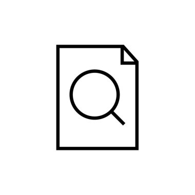 Büyütme cam ikon vektörü. İnce çizgi işareti. İzole edilmiş kontür sembolü gösterimi