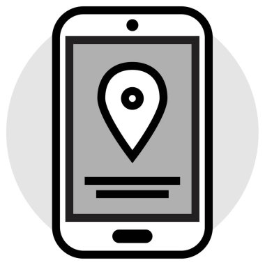 GPS ve Navigasyon simgesi, vektör illüstrasyonu      