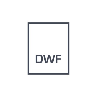 dwf dosya uzantısı vektör illüstrasyonu. 