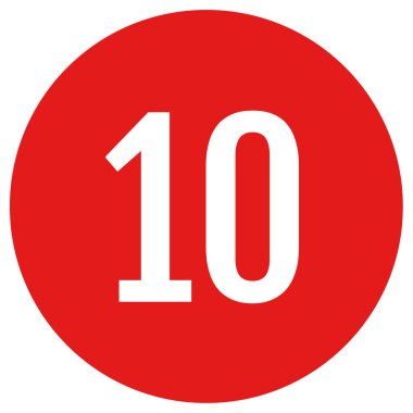 10 numaralı simge. düz vektör illüstrasyonu            