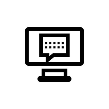 Sohbet simgesi vektörü beyaz arkaplanda izole edildi, Metin Mesajlaşma işareti  