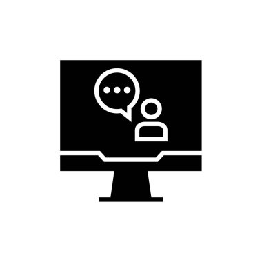 Sohbet simgesi vektörü beyaz arkaplanda izole edildi, Metin Mesajlaşma işareti  