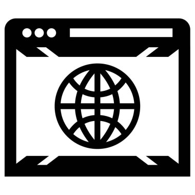Çevrim içi Tarayıcı. Web simgesi basit illüstrasyon