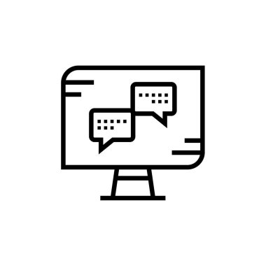 Sohbet simgesi vektörü beyaz arkaplanda izole edildi, Metin Mesajlaşma işareti  