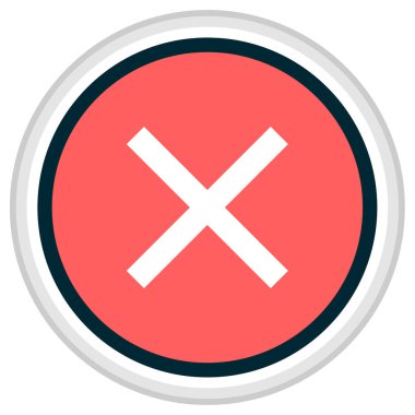 çapraz x simgesi, vektör illüstrasyonu