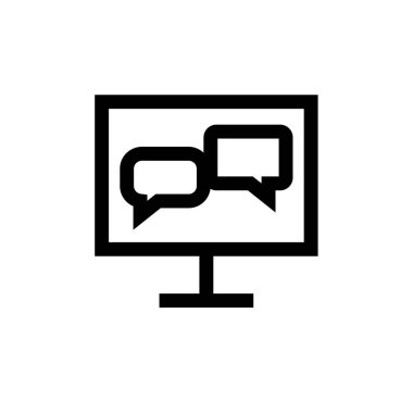 Sohbet simgesi vektörü beyaz arkaplanda izole edildi, Metin Mesajlaşma işareti  