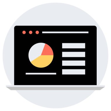 Pasta grafiği basit simgesi, vektör çizim