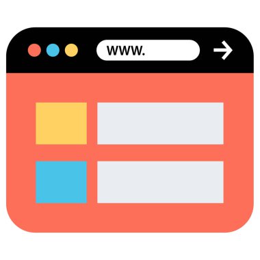 Web tarayıcı simgesi, vektör illüstrasyonu basit tasarım 
