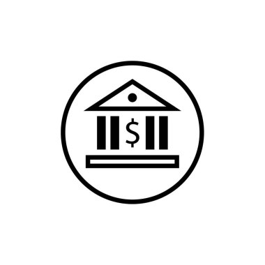 Banka simgesi, vektör illüstrasyonu