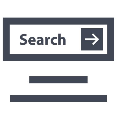 İnternet araması basit simge, vektör illüstrasyonu