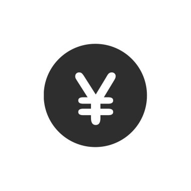 yen simgesi. Beyaz arkaplandaki izole vektör. düz vektör sembolü tasarımı 